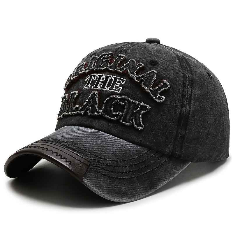 Unisex Baseball Cap THE BLACK Letter Hat Dark Style Visor Outdoor Sports Party Versatile Brimmed Hat Adjustable Size A Great Gift