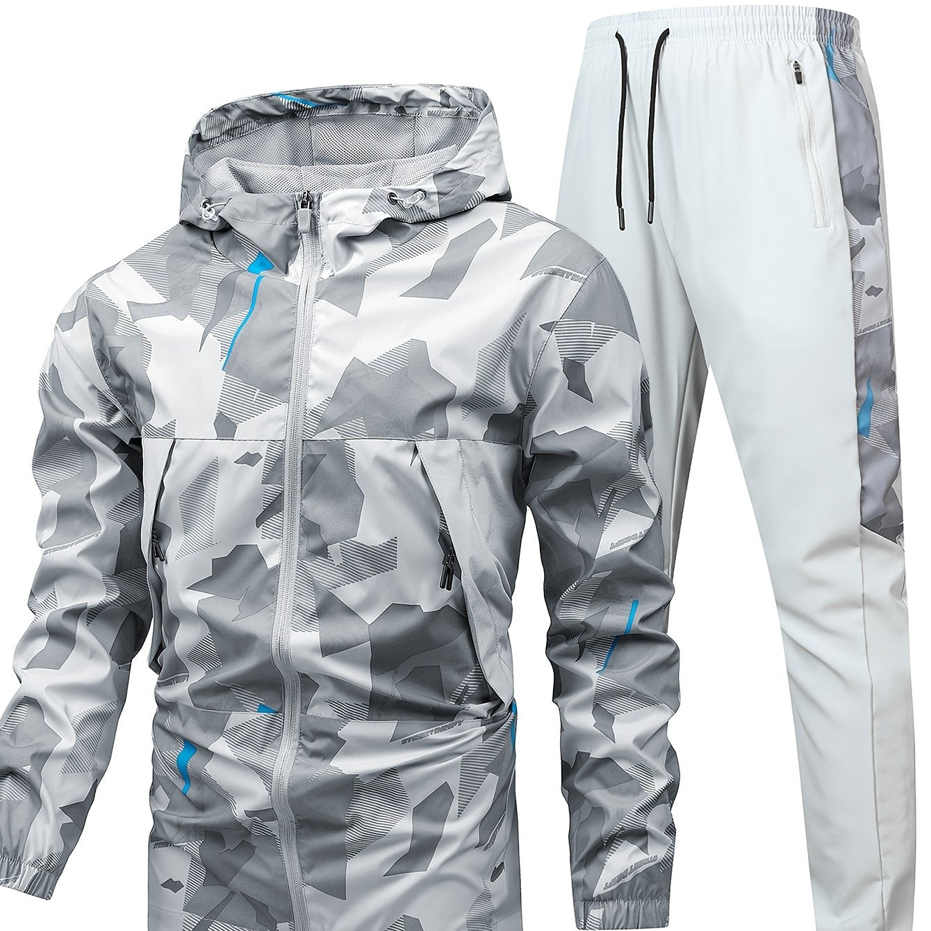 Men'S Lightweight Climbing Hooded Jacket - Quick-Dry Windproof Outdoor Sports Coat with Camouflage Pattern, Spring/Fall Casual & Training Wear, Regular Fit for Hiking, Running, Gym, Hiking Apparel, Durable Fabric
