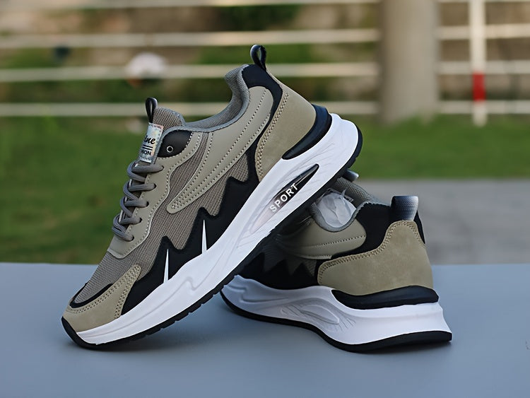 Men's breathable mesh sports shoes, lightweight flat heeled board shoes, Men's versatile casual shoes, soft soled comfortable and fashionable running travel shoes