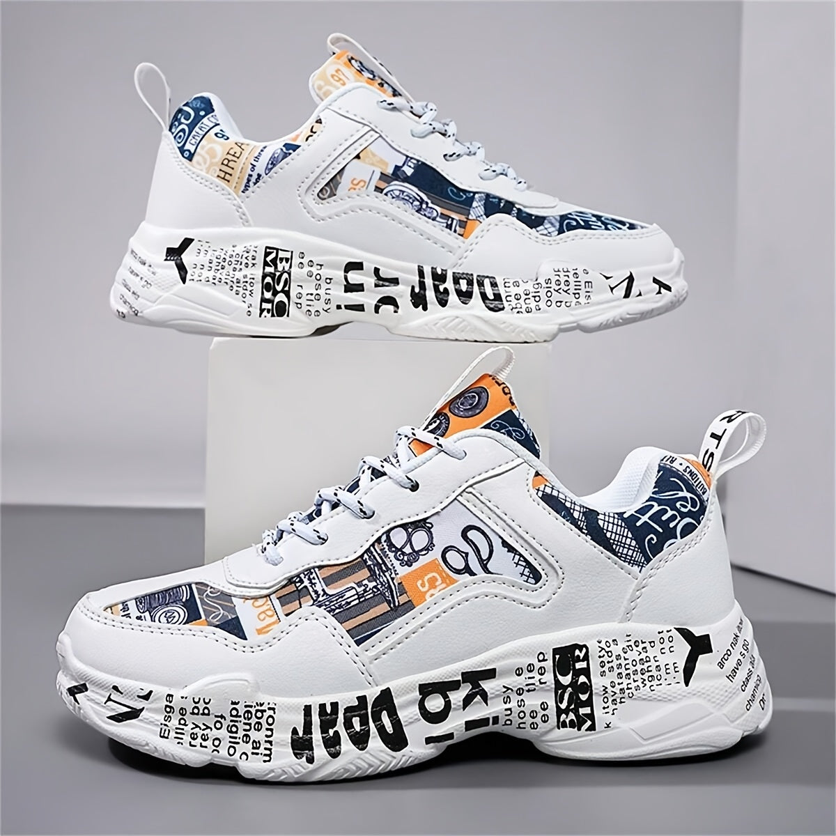 Women'S Fashion Sneakers, Non-Slip Durable Casual Sports Shoes, All-Season Low Top Lace-Up, Plain Toe, Fabric Upper/Inner, MD Sole, Fabric Insole - Hand Washable