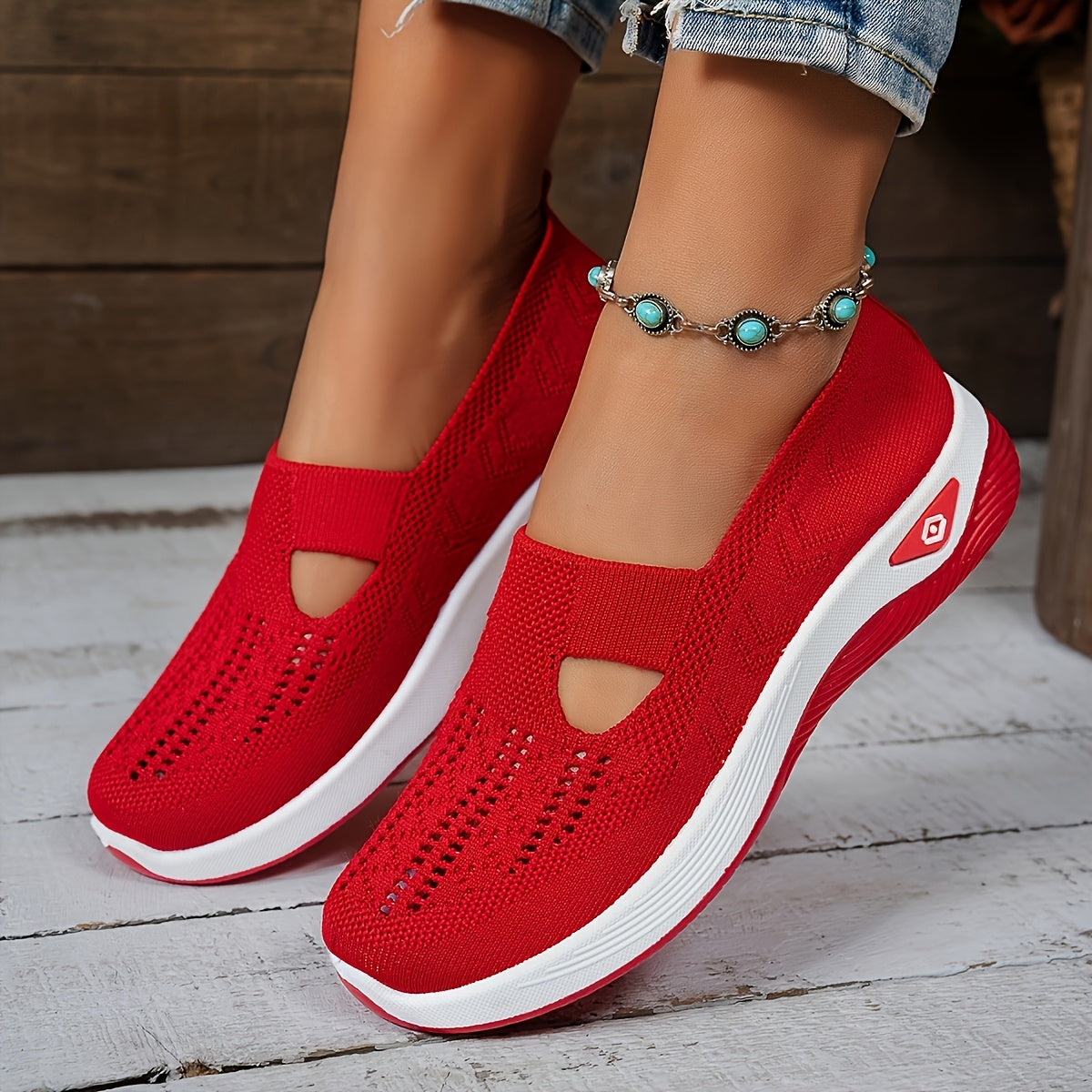 MZMQS Women's Breathable Mesh Slip-On Sneakers - Lightweight & Comfortable Walking Shoes with Rubber Sole and Fabric Insole - Versatile All-Season Footwear in Multiple Colors - Hand Washable, MZMQS