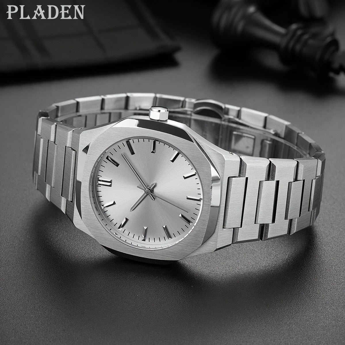 PLADEN Fashion Brand High-end Solid Stainless Steel Ultra-thin Simple Business Men'S Women'S Watch