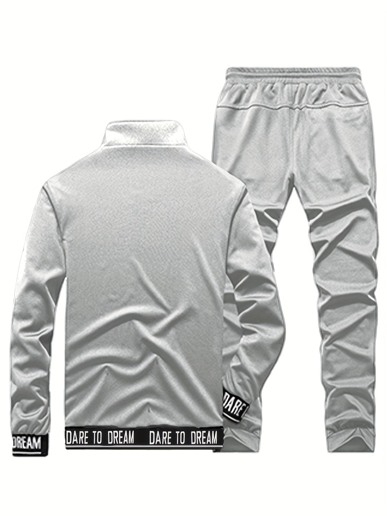 Spring and Autumn Men's Stand Collar Sports Casual Pants Suit
