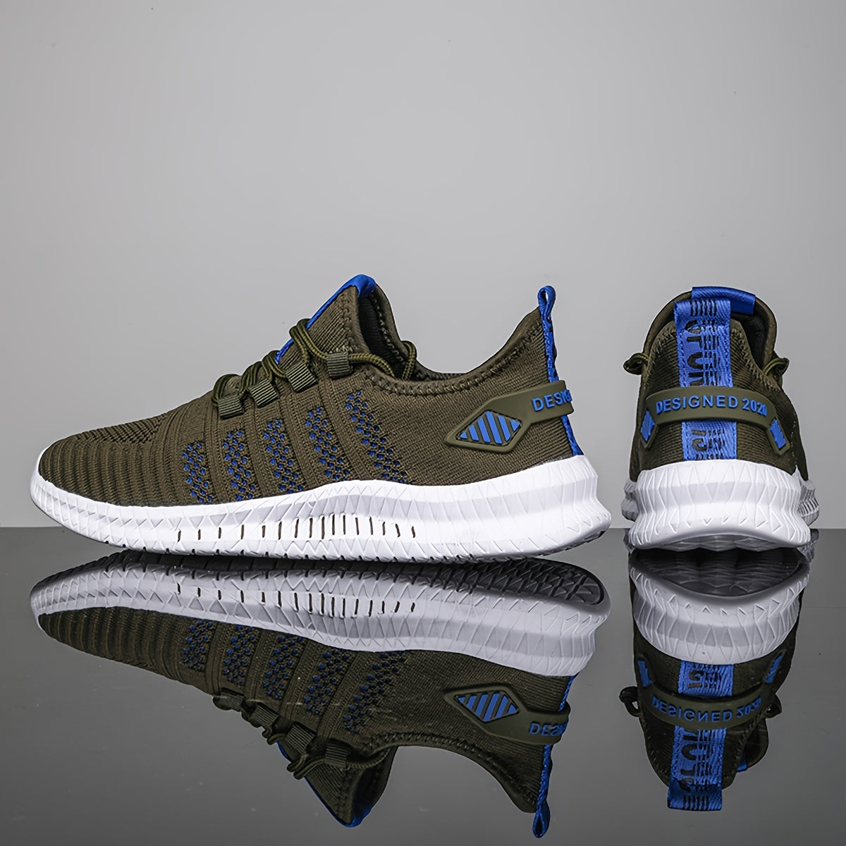 Men'S Breathable Lightweight Tennis Shoes - Sporty Casual Style, Solid Color & Stripe Pattern, All-Season for Hiking, Daily Wear & Ball Games, Lace-Up Design, Low-Top Fabric Upper & Lining, EVA Sole, Fabric Insole