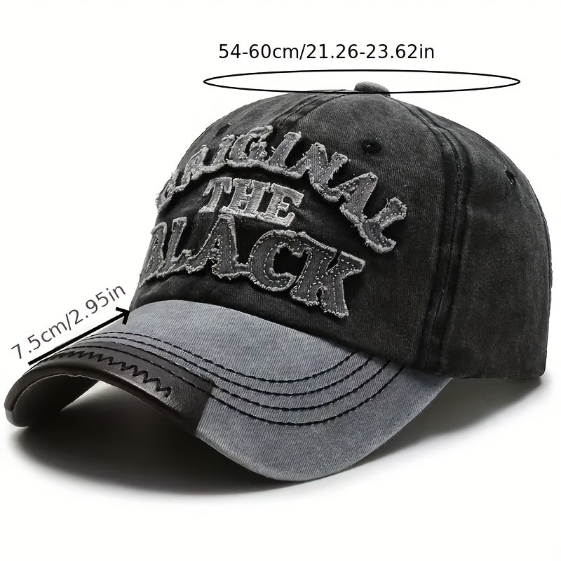 Unisex Baseball Cap THE BLACK Letter Hat Dark Style Visor Outdoor Sports Party Versatile Brimmed Hat Adjustable Size A Great Gift
