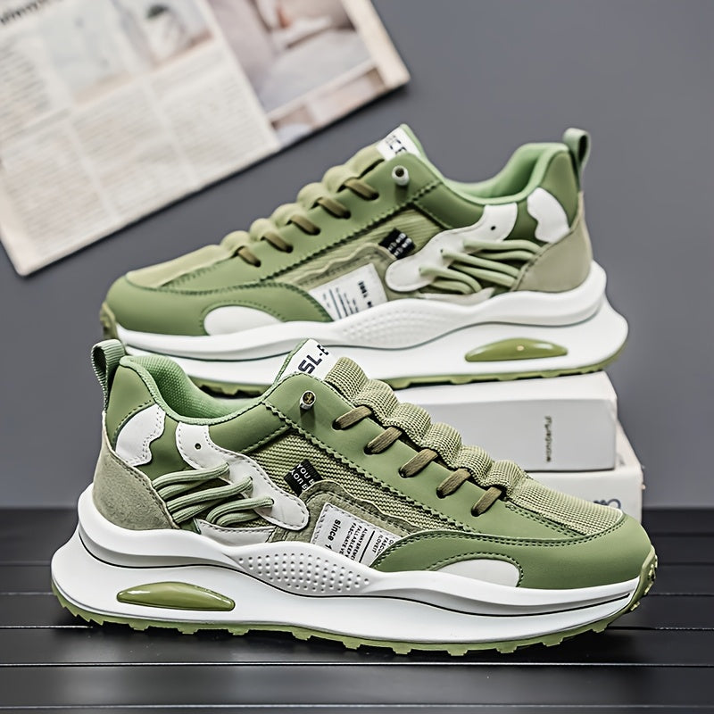 Popular New Fashionable Thick-Soled Sports Shoes for Men, Breathable, Wear-Resistant, Non-Slip, Lightweight Running Shoes, Casual Versatile