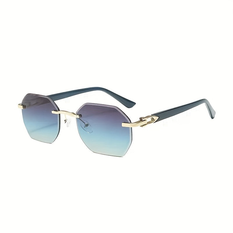 Stylish Men'S Glasses Featuring Classic Rimless Rectangular Lenses with Transparent Lenses, Suitable for Both Men And Women, Perfect for Work And Leisure, As Well As Holiday Gifts.