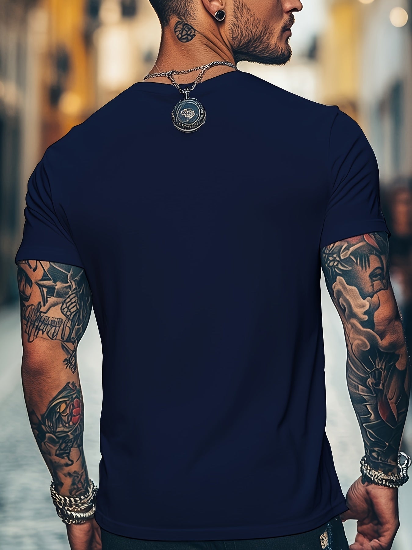 Men'S Brown T-Shirt with ECG Heartbeat Graphic - Casual Streetwear, Short Sleeve, Round Neck, Stretch Fabric, All-Season Comfort, Casual Streetwear Tee | Round Neck Tshirt | Comfortable Fit