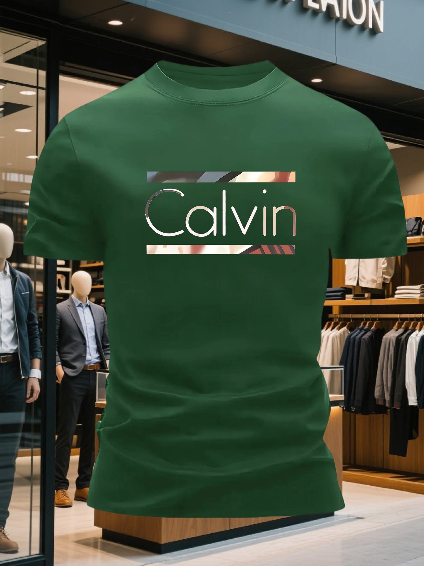Men'S Bright Pink CALVI Graphic T-Shirt - Soft Breathable 100% Cotton Crewneck Tee, Everyday Casual Shirt for Office, Outings & Gym - Minimalist Modern Top, Comfortable Clothing, Stylish Letter Print, Durable Fabric, Short Sl