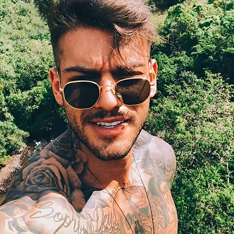 Vintage Multifaceted Fashion Glasses, Y2K Style Metal Eyewear for Men And Women