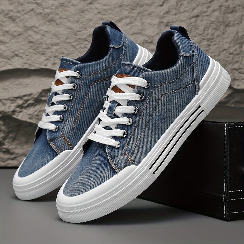 Men's Casual Sneakers - Lightweight Breathable Canvas & PVC Sole, Low-Top Lace-Up Round Toe Design for Outdoor Hiking, Streetwear & Daily Wear - All-Season Versatile Comfortable Shoes, Versatile Sneakers | Lowtop Sneakers | D