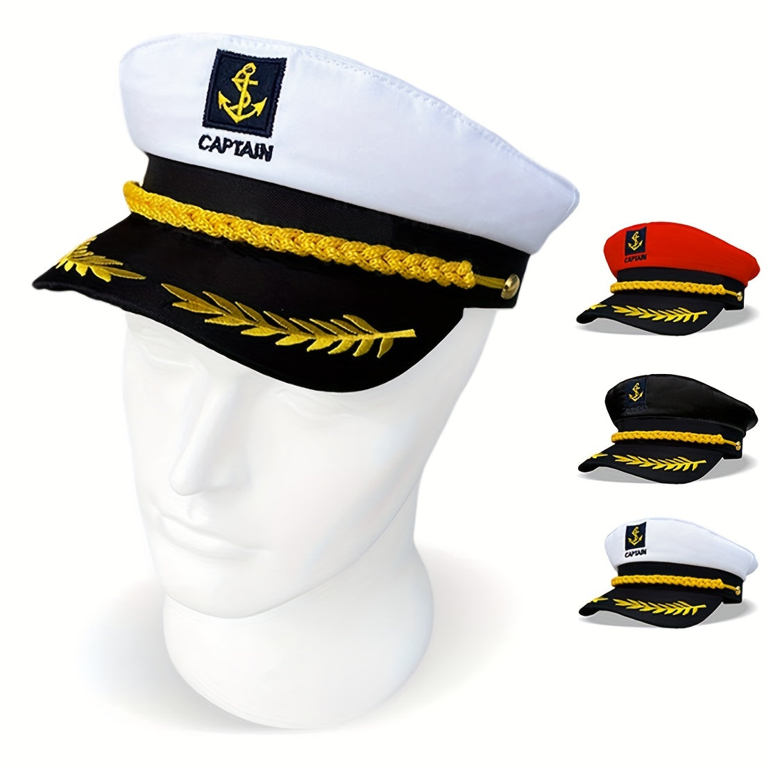 Navy Hat Sailor Hat Outdoor Travel Sun Hat Leisure Flat Top Hat Captain Hat Cruise Party Navy Ceremonial Hat For Men And Women, Ideal Choice For Gifts
