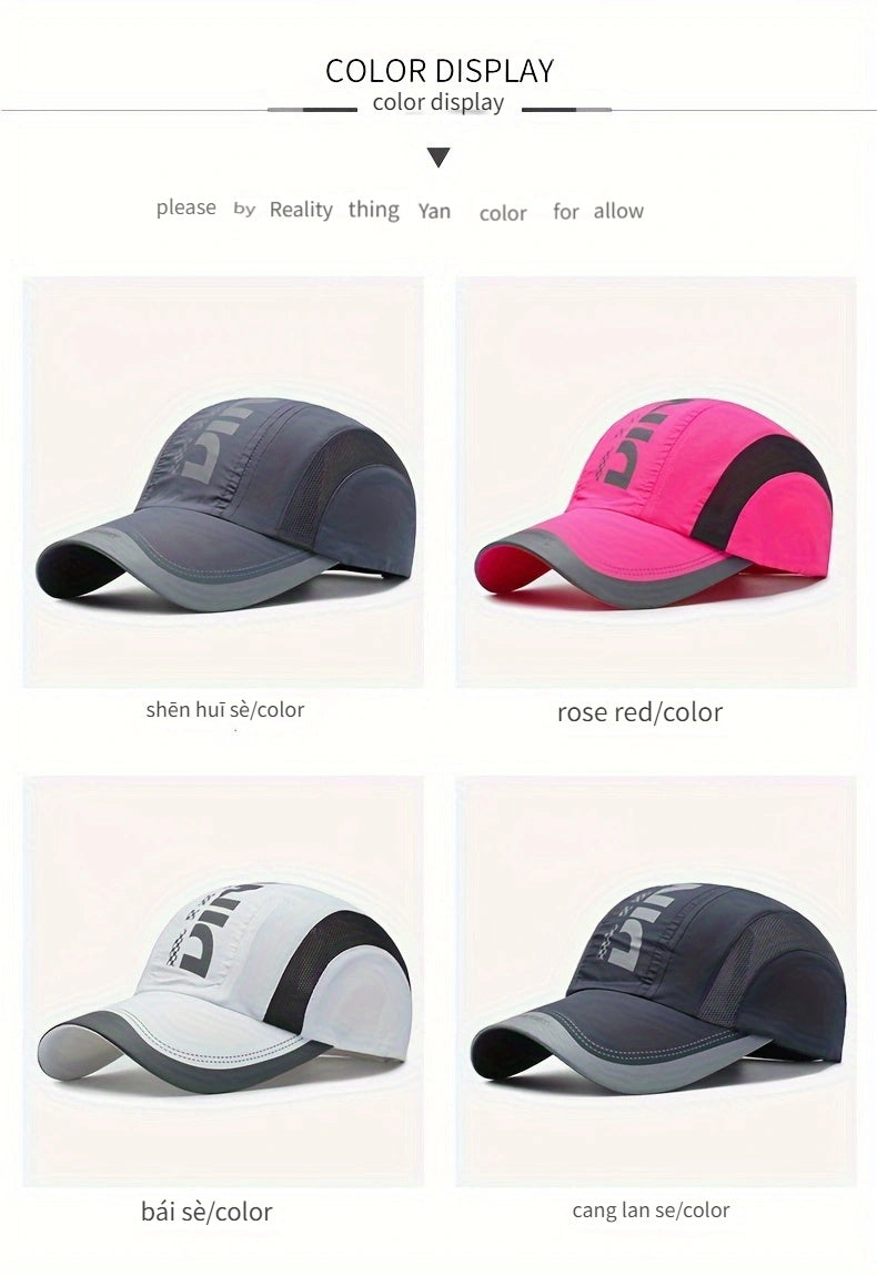 New Summer Quick-Dry Baseball Cap Unisex Youth Fashion Outdoor Sports Sun Protection Breathable Mesh Hat Sunshade Truck Hat