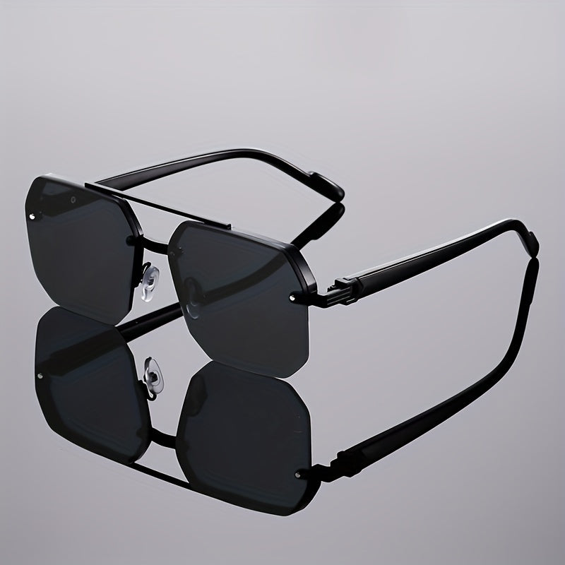 1 Pair of Women'S New Semi-Frame Square Glasses Classic Double Bridge Glasses Light Luxury Fashion Black Glasses Retro Chic Men'S Glasses Suitable for Decoration and Party Wear