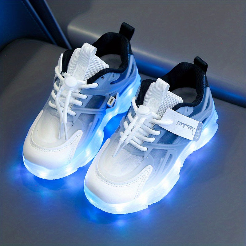 Rechargeable Glow-in-the-Dark Shoes for Kids - Colorful Neon Sneakers with Light-Up Design, Lightweight & Durable for Street Dance, Nighttime Play, and Casual Wear, Shoes for Girls, Street Dance Footwear, Vibrant Neon Accents
