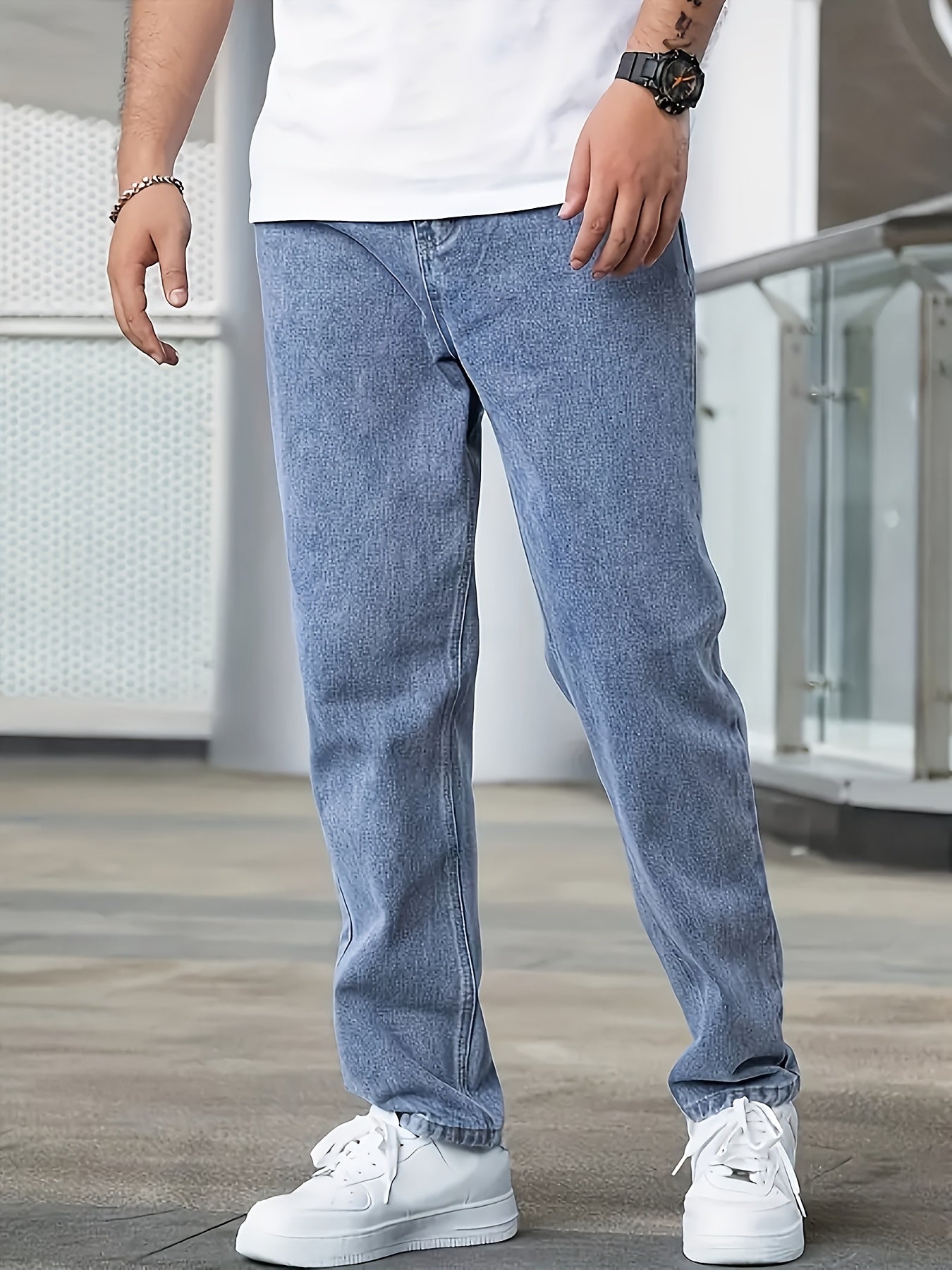 Men'S Classic Straight Leg Jeans - Cotton Blend, Relaxed Fit, All-Season Comfort, Casual Non-Stretch Jeans with Two Front Pockets, Allseason Jeans | Casual Straight Leg Jeans | Comfortable Fit Jeans