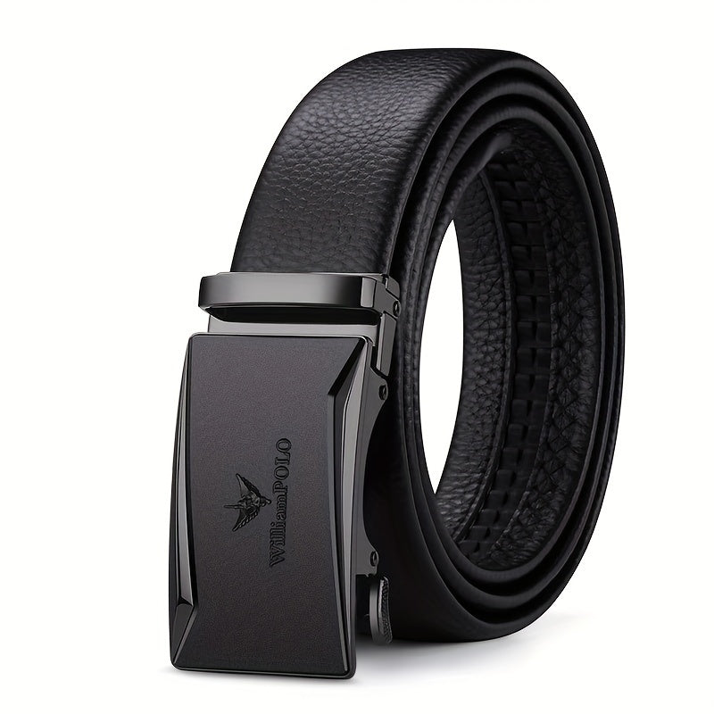 Belt Men's Genuine Leather New Automatic Buckle Pure Cow Leather Belt Business Versatile Young People High-end Trendy Trouser Belt