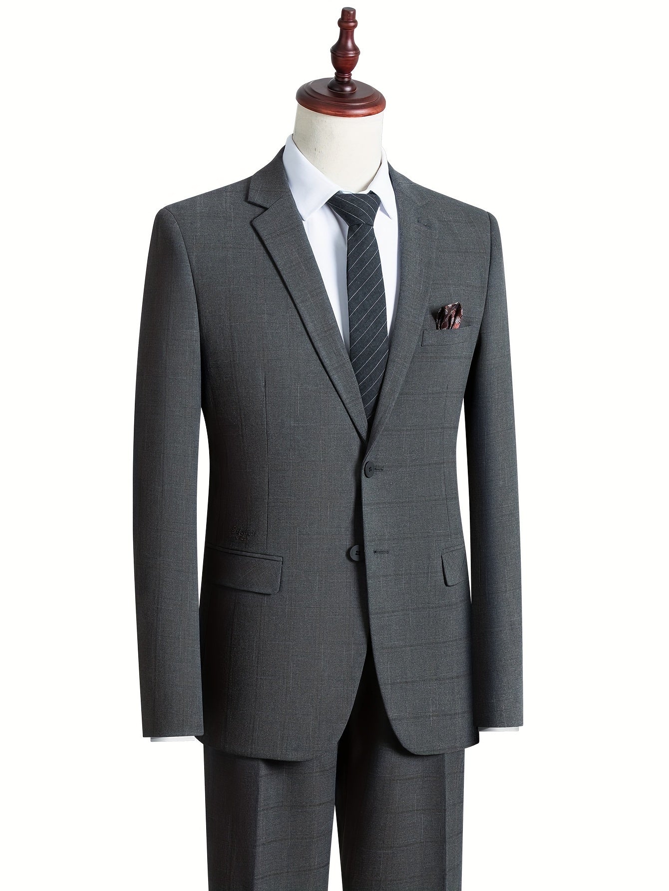 KAISER Men's Classic Plaid Suit Set - Comfortable & Versatile, Includes Jacket and Pants for Spring/Fall Business Wear