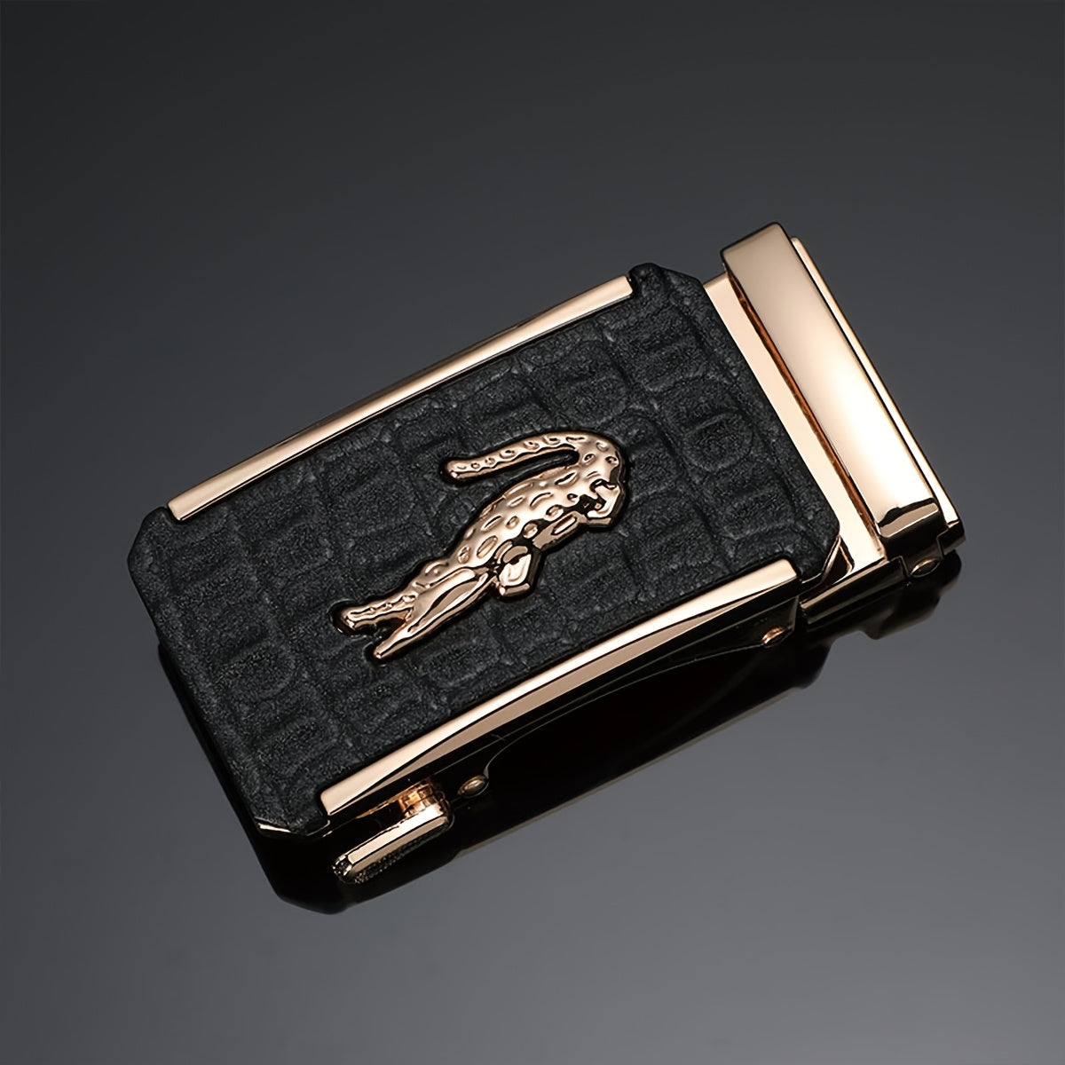 Men's Luxury Belt with Automatic Buckle - Adjustable 120-130cm, Formal & Casual Dress Belt, Alloy Construction for Everyday & Special Occasions - Sophisticated Men's Accessory, Belt Accessories, Stylish Crocodile Texture, Tex