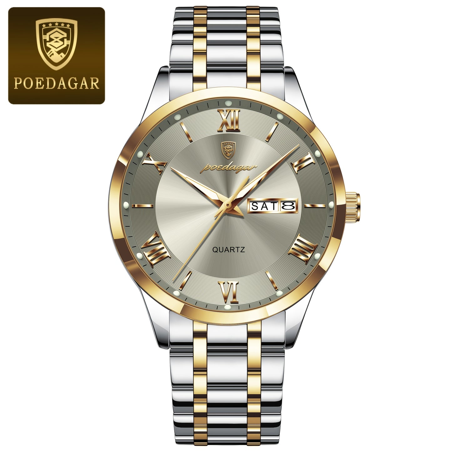 POEDAGAR new trend leisure elegant simple ladies watch new design luminous calendar stainless steel quartz lady wristwatch.