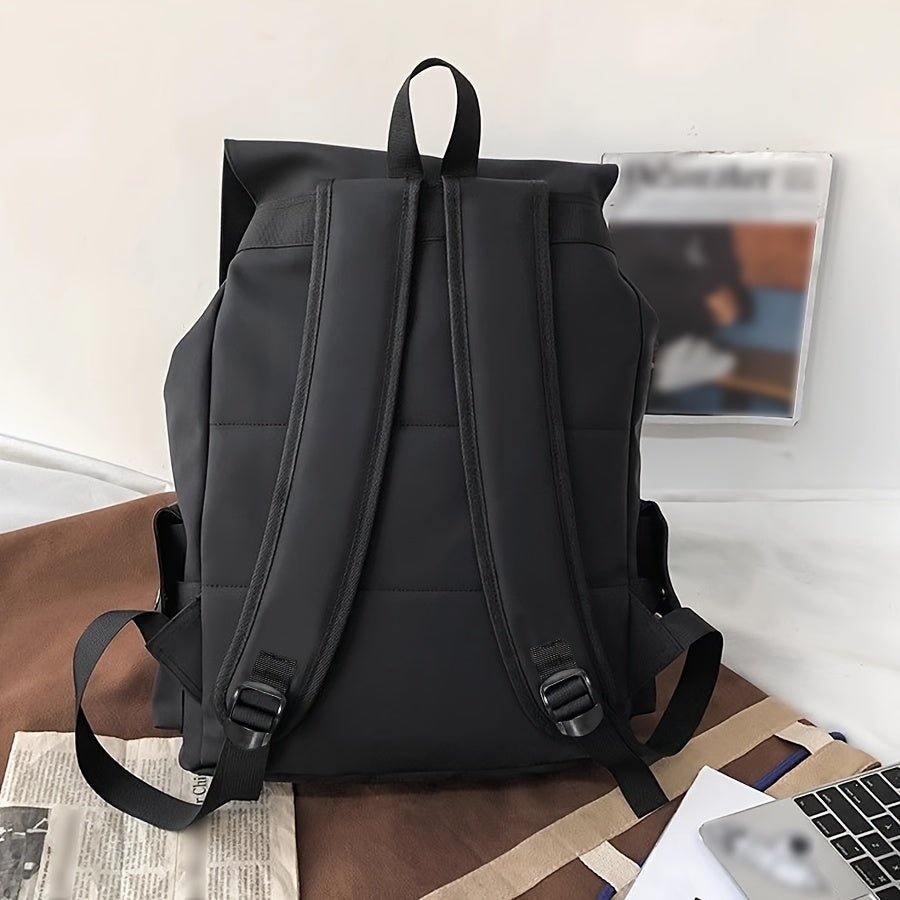 Trendy Large Flap Backpack For Men Women, Campus Stylish Street Style Backpack For High School & College