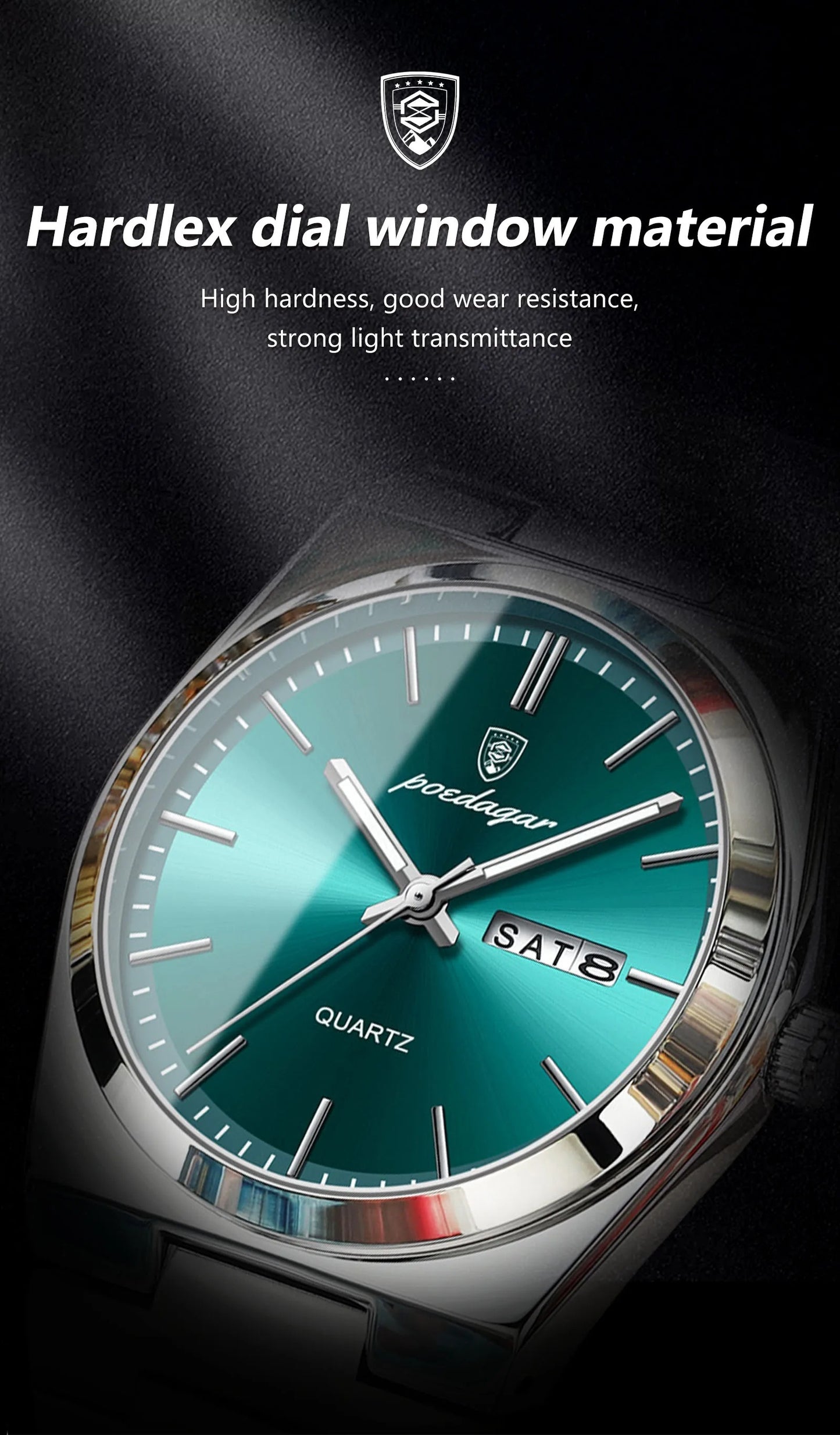 POEDAGAR New Men's Stainless Steel Quartz Wristwatch, Luminous Calendar Men's Watch, Ideal Choice For Gifts