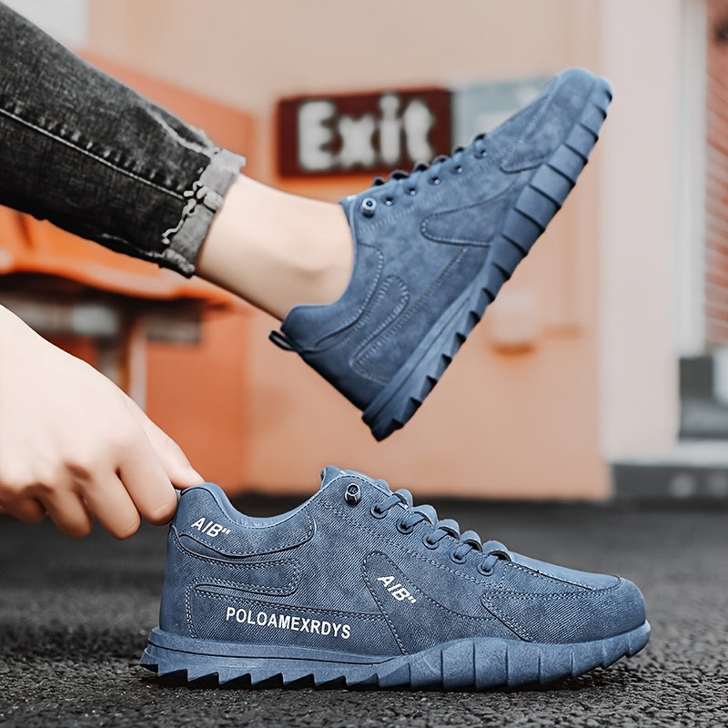 Men's Slip-On/Lace-Up Casual Shoes - All-Season Non-Slip Cushioned PVC Sole, Low-Top Athletic Sneakers Grey/ for Gym, Office, Everyday - Durable Canvas Upper & Non-Slip Grip Outsole, Grip Enhancing Footwear, Comfortable Lined