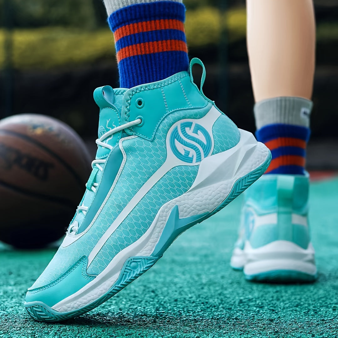 Unisex Fashion Sports Sneakers - Casual Street Athletic Running Shoes with Breathable Fabric Upper, Mid Top Lace-Up, Rubber EVA Sole, All-Season Comfort, Round Toe for Training & Basketball