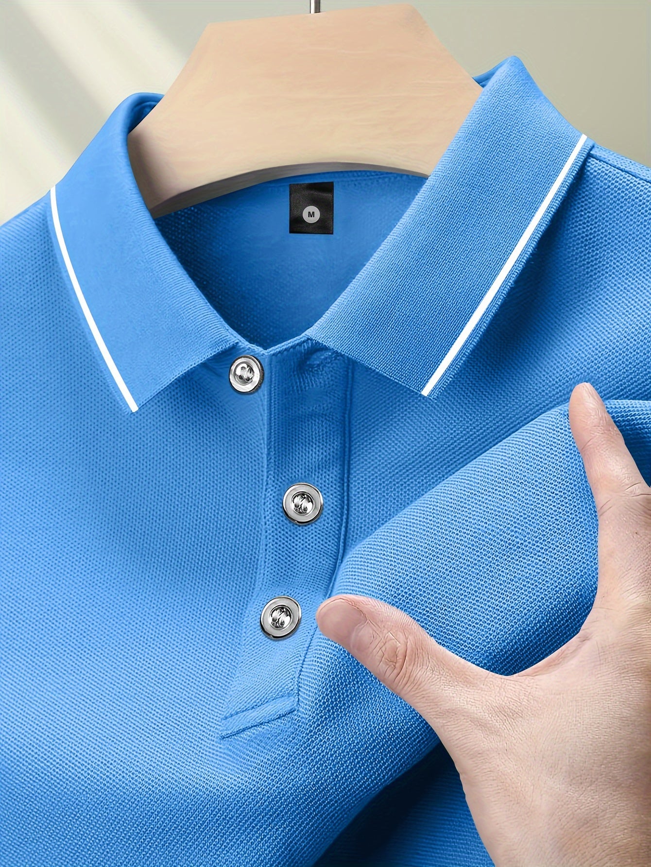 Pearson OBM Men'S Classic Breathable Knit Polyester Polo Shirt - Casual Style, Solid Color, Regular Fit with Slight Stretch, Summer Collared Top with Button Detail