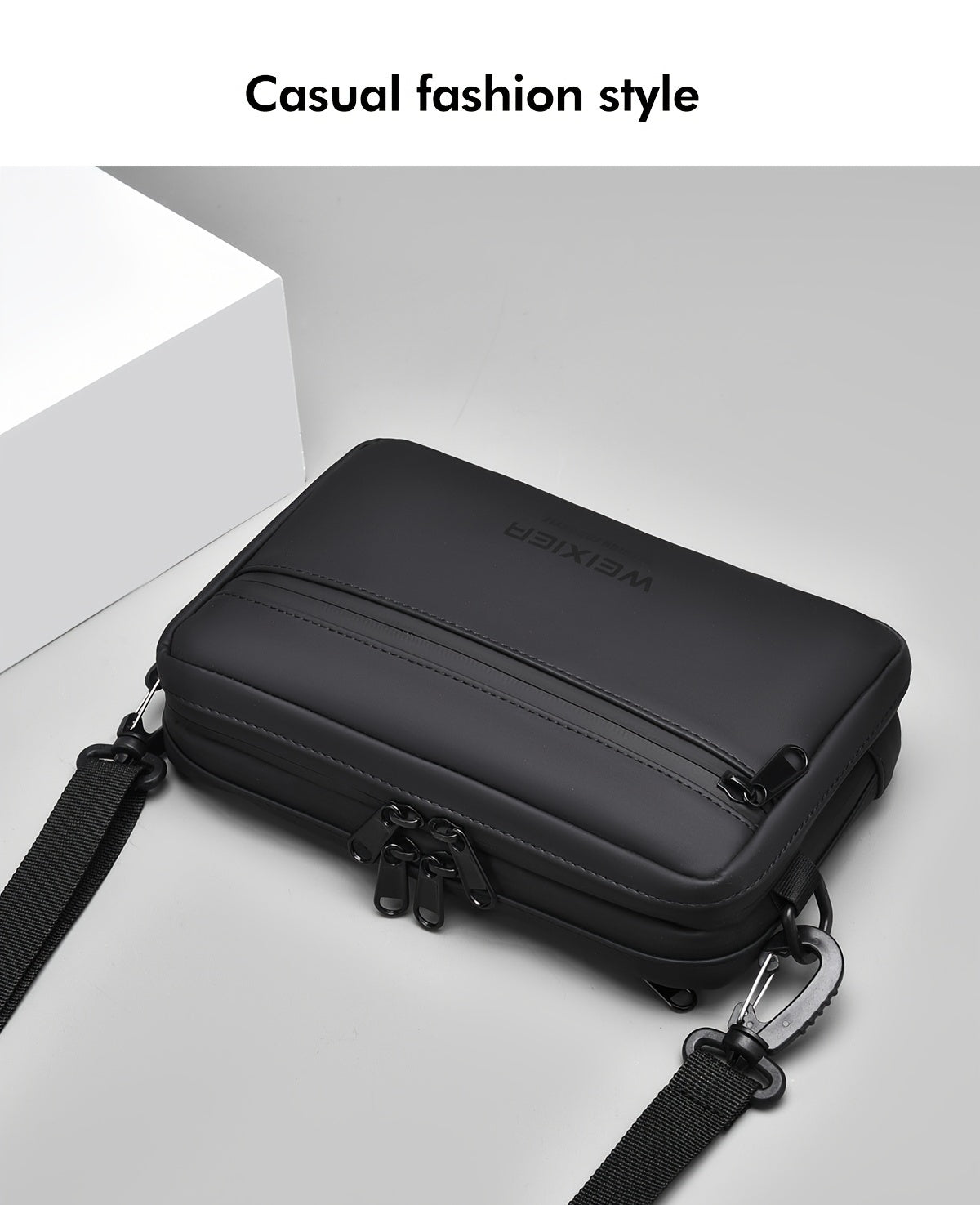 WEIXIER Unisex Fashion Messenger Bag, Shoulder Satchel with Detachable Strap, Polyester Lined, Business Briefcase for Commuting & Outdoor, Ideal Gift for Husband Or Boyfriend