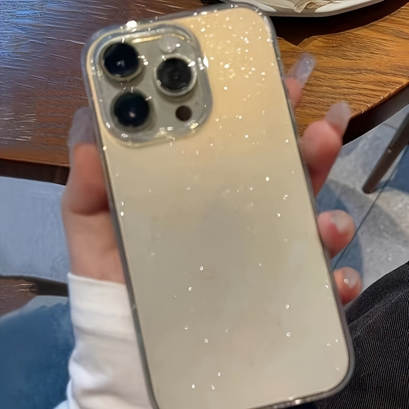 2025 New Luxury Bling Glitter Clear Phone Case for iPhone 16 15 14 13 12 11 Pro Max X XR XS Plus Shockproof Transparent Soft Cover