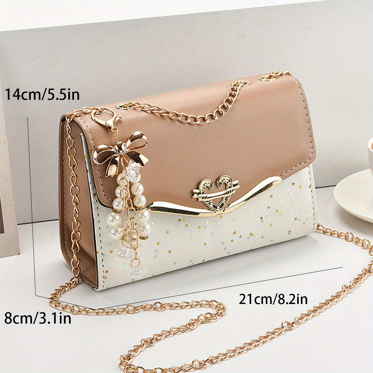 Simple and fashionable chain shoulder bag. 2025 style underarm bag solid color shoulder bag, 3 colors optional sequin trend, versatile fashion casual messenger bag, suitable for daily, work, commuting, play, holiday gifts