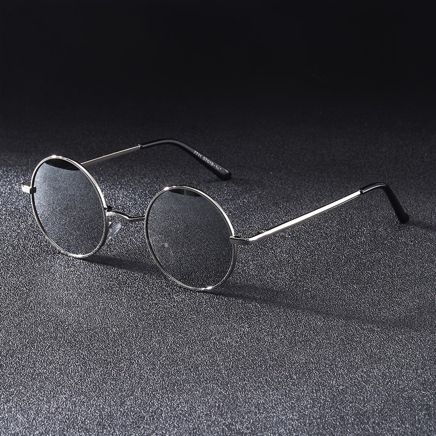 Men'S Round Frame Y2K Fashion Glasses Steampunk Style, PC Lenses, Stainless Steel Frame, Decorative, General Decorative Glasses, Daily Leisure, Easter, St. Patrick'S Da