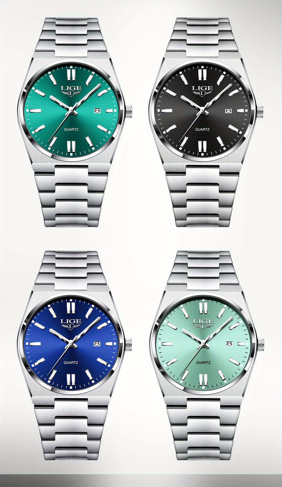 LIGE Stylish Vintage Design Women'S Quartz Timepiece Classic Date Quartz Watch for Men with Luminous Features