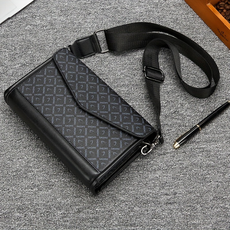 Autumn and Winter New Casual Shoulder Crossbody Bag, Men's Daily Travel Backpack, Flip-Top Casual Phone Storage Pouch