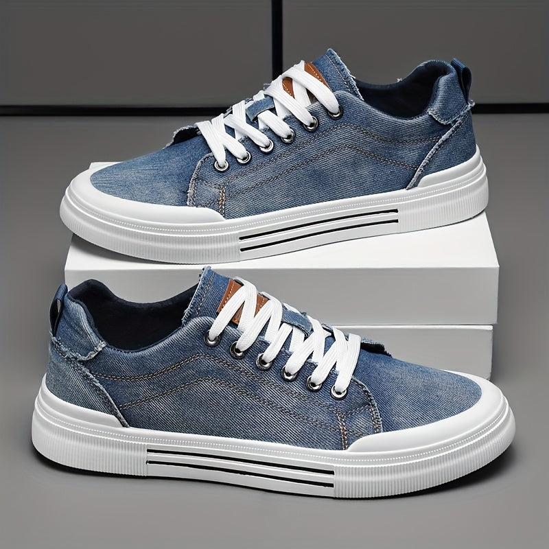 Men's Casual Sneakers - Lightweight Breathable Canvas & PVC Sole, Low-Top Lace-Up Round Toe Design for Outdoor Hiking, Streetwear & Daily Wear - All-Season Versatile Comfortable Shoes, Versatile Sneakers | Lowtop Sneakers | D