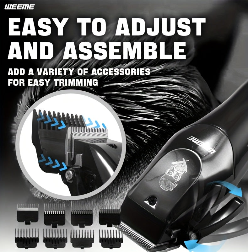 WEEME Men'S Electric Haircut Kit 1pc Men'S Hair Clipper + 1pc T-Blade Trimmer Sharp Precision Haircutting, LED Digital Display, Cordless Portable Use, Suitable for Haircutting, Beard Trimming, Sculpting Styling, Home Travel