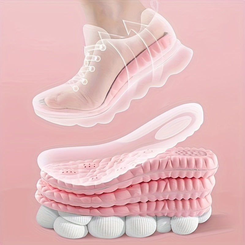 2pcs Set, Women'S Breathable And Sweat Absorbing Pink Insole - Comfortable Fit, Can Be Cut in Size, Sports Shoes And Casual Shoes EVA Material