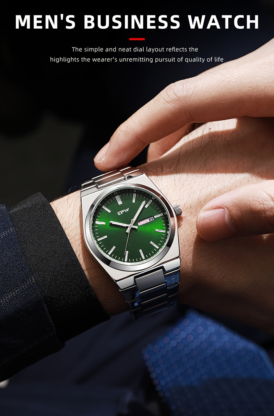 TPW Brand Men's Fashion Luminous Calendar Week Multifunctional Quartz Watch Men's Gifts