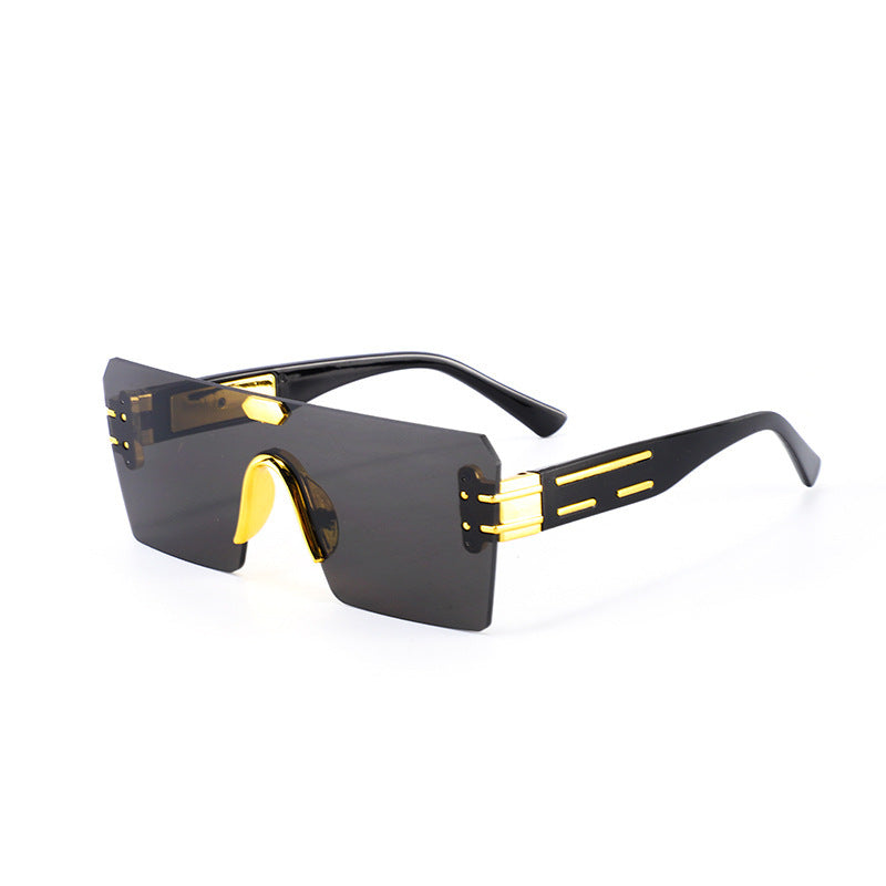 Fashionable Decorative Glasses for Men and Women, High-End Wearing and Matching Eyewear, Frameless Cut Edge Design, Polycarbonate Material, Fashion Glasses