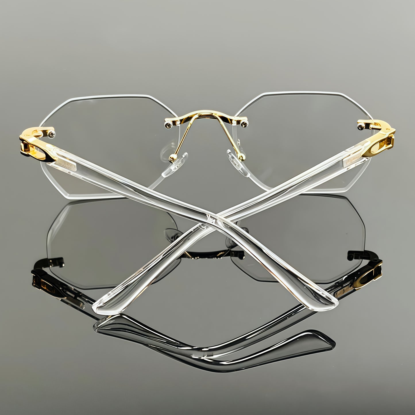 Stylish Men'S Glasses Featuring Classic Rimless Rectangular Lenses with Transparent Lenses, Suitable for Both Men And Women, Perfect for Work And Leisure, As Well As Holiday Gifts.