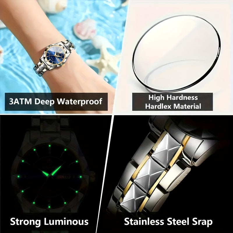 Women's Casual Luxury Simple Luminous Calendar Quartz Watch