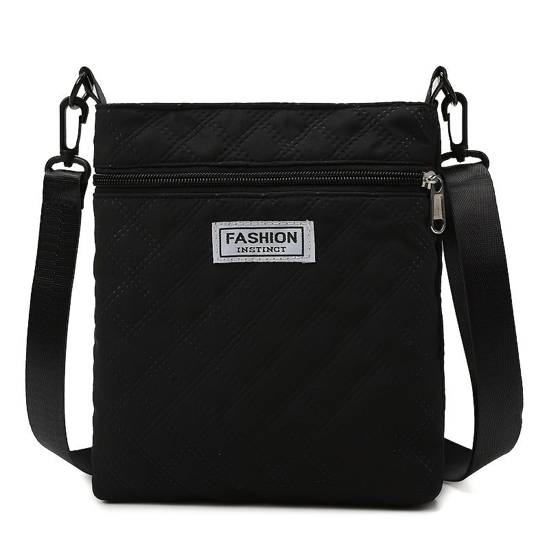 Lightweight Quilted Women's Shoulder Bag with Adjustable Strap – Elegant Solid Color, Detachable Strap, Zipper Closure, Ideal for Daily Use and Travel