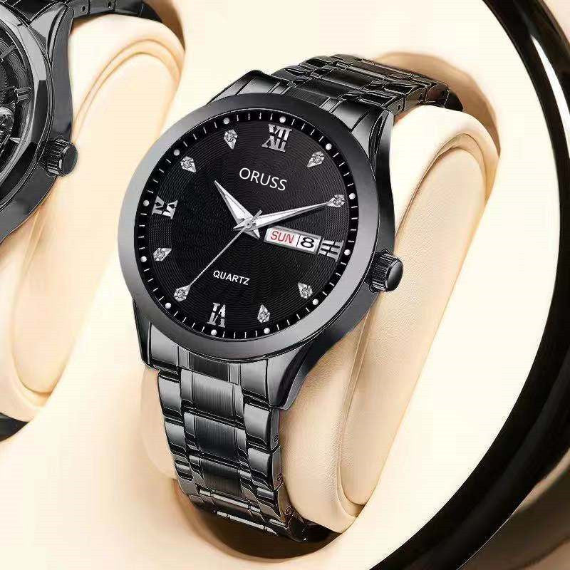 1pc Men's Round Luminous Quartz Watch, Wristwatch