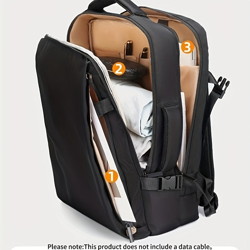 Men's Professional Laptop Backpack - Large Capacity Business Backpack with 39.62cm Laptop Compartment, Heavy-Duty Zipper Closure, Padded Shoulder Straps - Sleek Black Backpack for Office, Travel, Meetings - Durable Carry-On B