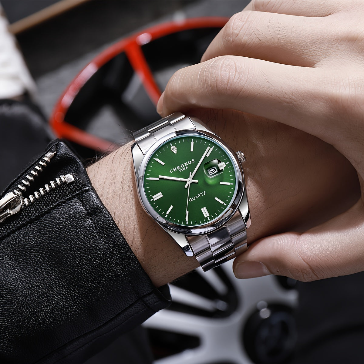 CHRONOS Men's Classic Popular Watch With Stainless Steel Strap, Business Calendar Luminous Watch