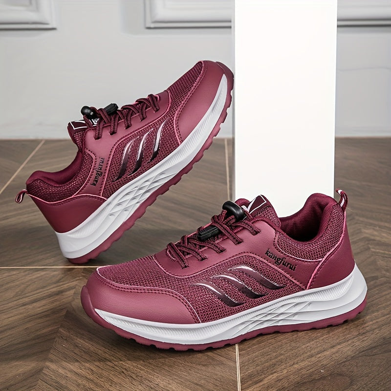 Women's Drawstring Sports Shoes, Waterproof Anti-slip Low Top Running Sneakers, Outdoor Gym Jogging Trainers