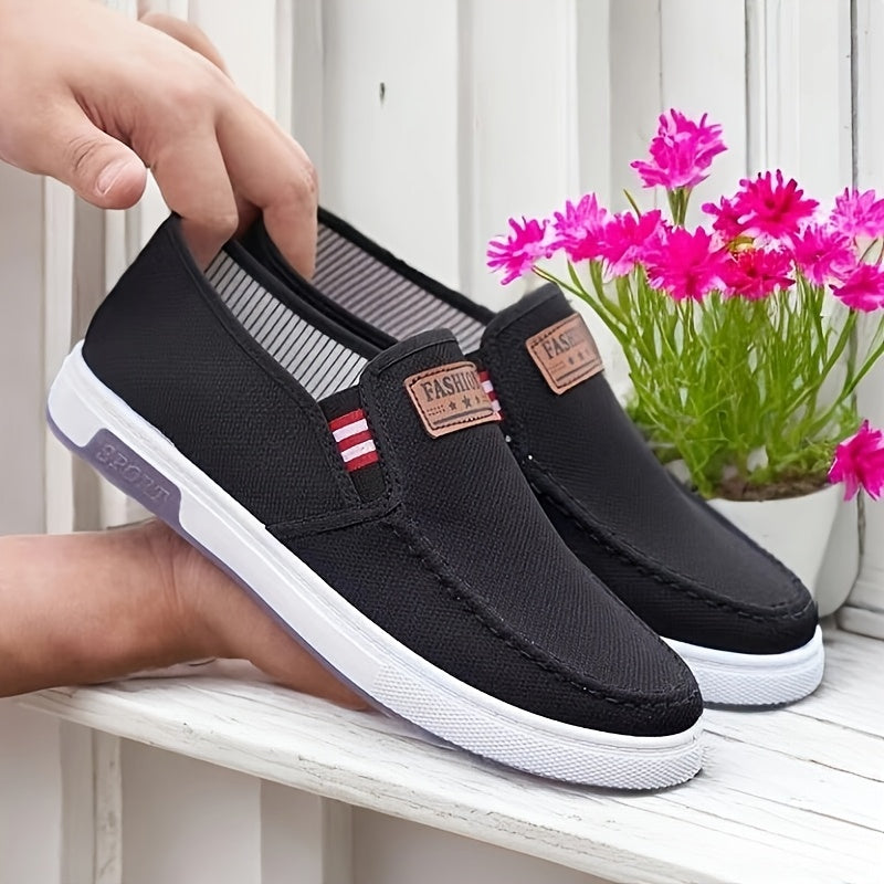 Men's Comfortable Slip-On Loafers - Soft Sole Casual Sneakers, Breathable Fabric Upper with Stitched Detailing, Lightweight & Stylish for Casual Attire, Stylish Loafers | Casual Comfort Wear | Rubber Sole Footwear