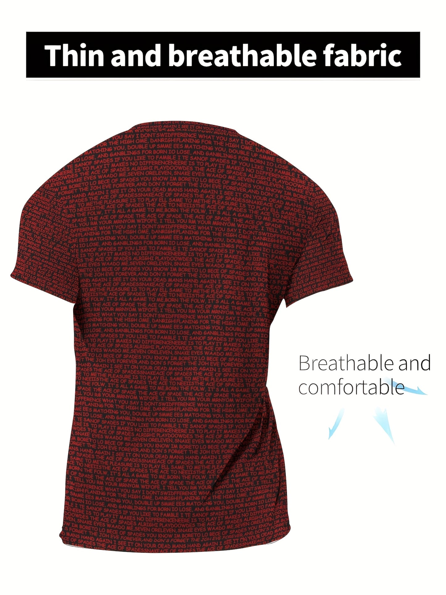 Lucky T-Shirt Men's Classic Geometric Long Sleeve T-Shirt - Tear-resistant, high-stretch, knitted fabric - Suitable for sports, training, yoga, running, hiking and casual wear