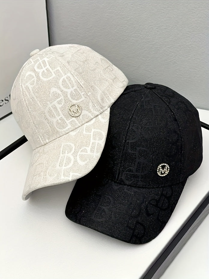 Women'S Adjustable Baseball Cap - Lightweight, Embroidered Jacquard Design, Sun Hat for Spring & Summer, Casual Fashion Trend, Daily Use, Holiday Theme, Adjustable Size